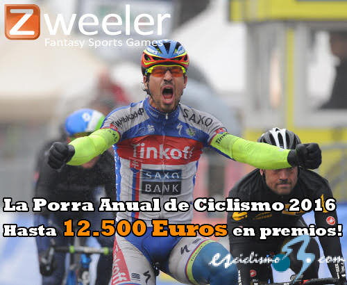 La Porra Anual Zweeler de Ciclismo 2016, con hasta 12.500 Euros en premios La Porra Anual Zweeler de Ciclismo 2016, con hasta 12.500 Euros en premios